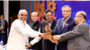ঢাকার ওসমানী স্মৃতি মিলনায়তনে বঙ্গবন্ধু শেখ মুজিব শিল্প পুরস্কার প্রদান অনুষ্ঠানে বাংলাদেশের রাষ্ট্রপতি মো. সাহাবুদ্দিন।