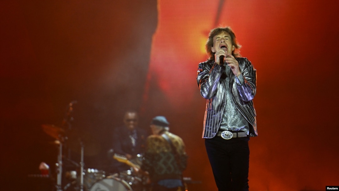Mick Jagger of the rock band The Rolling Stones performs as the band kick off their 2024 Hackney Diamonds tour at the NRG Stadium in Houston, Texas, April 28, 2024. 