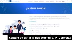 Captura de pantalla realizada por la VOA el 24 de enero de 2024 al sitio web oficial del Centro Internacional de Inversión Productiva de Venezuela, presidido por el empresario colombiano Alex Saab, donde se describen sus objetivos.