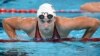 Swimmer Katie Ledecky of the U.S. gathers herself after competing in a heat of the women's 800-meter freestyle event during the Paris 2024 Olympic Games at the Paris La Defense Arena in Nanterre, France, on Aug. 2, 2024.