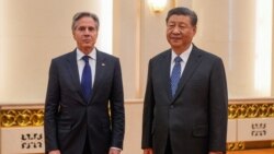 中国国家主席习近平2024年4月26日与到访的美国国务卿安东尼·布林肯（Antony Blinken）会面。（媒体联访照片）