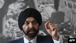 FILE - In this photo taken March 08, 2023, then-candidate to head the World Bank, Ajay Banga, speaks during an interview in Nairobi, Kenya. Banga was confirmed as World Bank's chief on May 3, 2023.