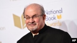 FILE - Salman Rushdie attends the 68th National Book Awards Ceremony and Benefit Dinner on Nov. 15, 2017, in New York. 