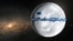 An illustration shows Earth during the Marinoan Ice Age, 651-635 million years ago, when ice sheets covered most of the planet's surface. (Huyue Song/Handout via Reuters)