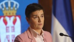 Arhiva - Predsednica Skupštine Srbije Ana Brnabić daje izjavu posle razgovora sa predstavnicima opozicije, 1. apria 2023.