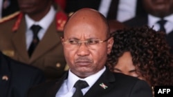 FILE: Burundi's then-prime minister Alain-Guillaume Bunyoni attends the national funeral of late Burundi President Pierre Nkurunziza, who died at the age of 55, at the Ingoma stadium in Gitega, Burundi, on June 26, 2020.