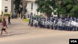 Vendors protesting in Bulawayo amid heavy police presence