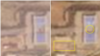 개성공단 남측 출입구를 촬영한 작년 4월(왼쪽)과 올해 4월(오른쪽) 위성사진을 비교한 사진. 건물(사각형 안)과 출입구 지붕 시설(원 안)이 사라진 사실을 알 수 있다. 사진=Planet Labs

