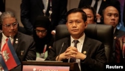 资料照片：柬埔寨首相洪玛奈在雅加达出席东盟-中国峰会。（2023年9月6日）