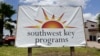 FILE - A Southwest Key sign is displayed June 20, 2014, in Brownsville, Texas. Southwest Key, a housing provider for unaccompanied migrant children, has been accused of sexually abusing and harassing them, the Justice Department said July 18, 2024.