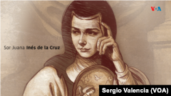 Sor Juana Inés de la Cruz, conocida como la“Décima Musa”. Ilustración: Sergio Valencia.
