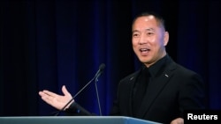FILE - Ho Wan Kwok, also known as Miles Guo and Guo Wengui, is pictured at a news conference in New York, Nov. 20, 2018.