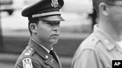 FILE - Lt. William Calley is pictured in 1971. He was the only person held legally accountable for killing hundreds of residents of My Lai village in Vietnam in 1968.