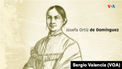 Josefa Ortíz de Domínguez, pionera de la Independencia de México. Ilustración: Sergio Valencia.