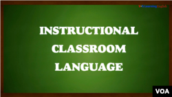 Instructional Classroom Language