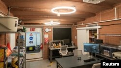 A working area is seen inside the Mars Dune Alpha, NASA's simulated Mars habitat, being used as preparations for sending humans to the Red Planet, at the agency's Johnson Space Center in Houston, Texas, U.S. April 11, 2023. (REUTERS/Go Nakamura)