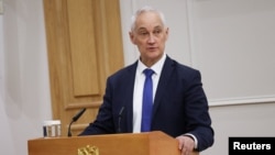 FILE - Andrei Belousov attends a hearing held by the defense and security committee of the parliament's upper house Federation Council, in Moscow, May 13, 2024. (Russian Federation Council/Handout via Reuters)