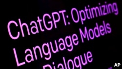 Tekst sa stranice Chat GPT na veb stranici OpenAI (Foto: AP/Richard Drew)