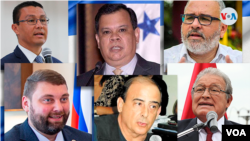 En la imagen aparecen algunas figuras políticas extranjeras con historial controversial que recibieron la nacionalidad en Nicaragua. [Collage: VOA]
