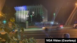 Акція “Спеціальна проекційна операція” біля посольства Росії у Вашингтоні