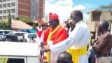 Thousands of South Sudanese turned out at Juba International Airport this morning to welcome home newly enthroned Cardinal Stephen Ameyu on October 30, 2023. 