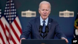 Tổng thống Joe Biden, ngày 16/2/2023, phát biểu về khinh khí cầu do thám của Trung Quốc và các vật thể khác không xác định bị quân đội Mỹ bắn hạ.