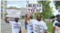 Maurice Symonette, founder of 'Blacks for Trump' and some of his members hold up 'Blacks for Trump' posters outside the E Barret Prettyman Courthouse in Washington as former U.S. president Donald Trump appeared before Judge Moxila Upadhyaya on Thursday, August 3, 2023. 