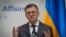 Ukraine's Foreign Minister Dmytro Kuleba attends a joint news conference with Moldova's Foreign Minister Mihai Popsoi in Kyiv, Ukraine, March 13, 2024.
