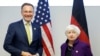 Menteri Keuangan AS Janet Yellen bertemu dengan Menteri Keuangan Jerman Christian Lindner di Niigata, Jepang, 12 Mei 2023. (Foto: REUTERS/Issei Kato)