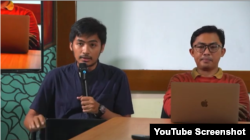 Kepala Divisi Riset KontraS Rozy Brilian (kiri) dan Staf Advokasi YLBHI Edy Kurniawan (kanan). Foto: screenshot YouTube YLBHI