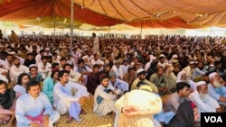 Residents of the Tank district of Khyber Pakhtunkhwa province in Pakistan take part in a jirga on June 10, 2024. They discussed the increasing militant violence in their region and the military's response. (Adnan Bittani/VOA's Deewa Service)