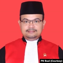 Hakim Agung Dian Syahputra, Ketua Majelis Hakim PN Buol, Sulawesi Tengah. (Foto: Courtesy/PN Buol)