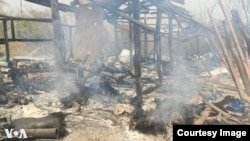 စစ်ကိုင်းတိုင်း၊ ကန့်ဘလူမြို့နယ်၊ မလည်တိုက်နယ်အတွင်းက ပဇီကြီးကျေးရွာ ဗုံးကျဲတိုက်ခိုက်ခံရအပြီးမြင်ကွင်း (ဧပြီ ၁၁၊ ၂၀၂၃)
