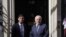 Britain's Prime Minister Rishi Sunak, left, greets Brazilian President Lula da Silva on the doorstep of 10 Downing Street, London, May 5, 2023.