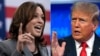 This combination of file photos created on Aug. 3, 2024 shows U.S. Vice President Kamala Harris in Raleigh, North Carolina on March 26, 2024, and former U.S. President Donald Trump in Atlanta, Georgia, on June 27, 2024.