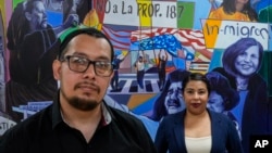 Antonio and Brenda Valle, in Los Angeles on June 18, 2024, were born in Mexico. Antonio has been a U.S. citizen since 2001. Brenda came to the U.S. with her family when she was 3 and will be eligible for legal status under President Joe Biden's plan. Their sons are U.S. citizens.