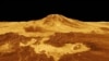 Modelo de la NASA en 3D generado por computadora de la superficie de Venus muestra la cima del volcán Maat Mons.