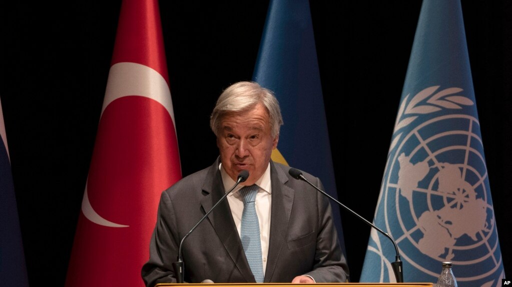 资料照片：联合国秘书长安东尼奥·古特雷斯。（2022年8月20日）(photo:VOA)