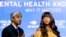 U.S. Surgeon General Vivek Murthy speaks during a forum on mental health with former tennis star Naomi Osaka during the U.S. Open tennis championships on Sept. 6, 2023, in New York.