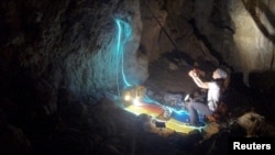 Beatriz Flamini is pictured during her daily life at the cave in Motril, Spain, in this screen grab taken from a handout video from November 2021. (Dokumalia Producciones/Handout via Reuters)
