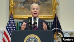 U.S. President Joe Biden speaks to reporters after holding debt limit talks with U.S. House Speaker Kevin McCarthy, Senate Republican Leader Mitch McConnell and Democratic congressional leaders at the White House in Washington, May 9, 2023.