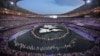 Flag bearers march during the 2024 Summer Olympics closing ceremony at the Stade de France, Aug. 11, 2024, in Saint-Denis, France. 