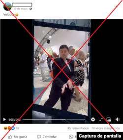 Captura de una publicación en Facebook que incluye el deepfake viral.