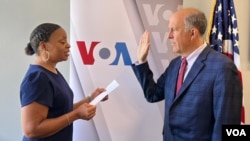 VOA Director Michael Abramowitz at his swearing-in ceremony on June 24.