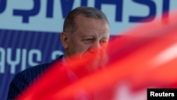 Turkish President Recep Tayyip Erdogan attends a rally, ahead of the May 28, 2023, presidential runoff vote, in Istanbul, Turkey May 27, 2023.