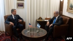 10일 이스라엘을 방문한 토니 블링컨 미국 국무장관 베냐민 네타냐후 이스라엘 총리와 만나 면담을 갖고 있다.