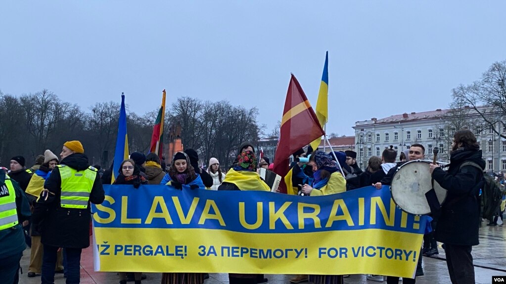 Митинг в поддержку Украины в Вильнюсе - столице Литвы. Фото Анны Плотниковой.