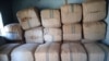 In this photo taken in June 2023, tobacco bales sit ready for sale in Katenje village in the Kasungu district of Malawi.