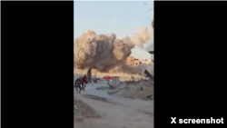 Screen capture from X showing an April 21, 2024, Israeli airstrike in the al Tuffah district of Gaza City. Social media users falsely attributed the footage to Rafah, in southern Gaza. 