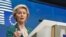 Presiden Komisi Eropa Ursula von der Leyen berbicara dalam konferensi media pada KTT Uni Eropa di Brussels, Kamis, 18 April 2024. (AP/Harry Nakos)